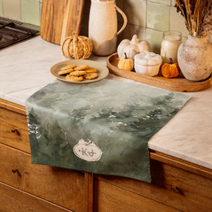 Monogram Nature Stamp   Custom Name Kitchen Towel