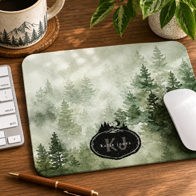 Monogram Nature Stamp | Custom Name Mouse Pad (Creator Uploaded)