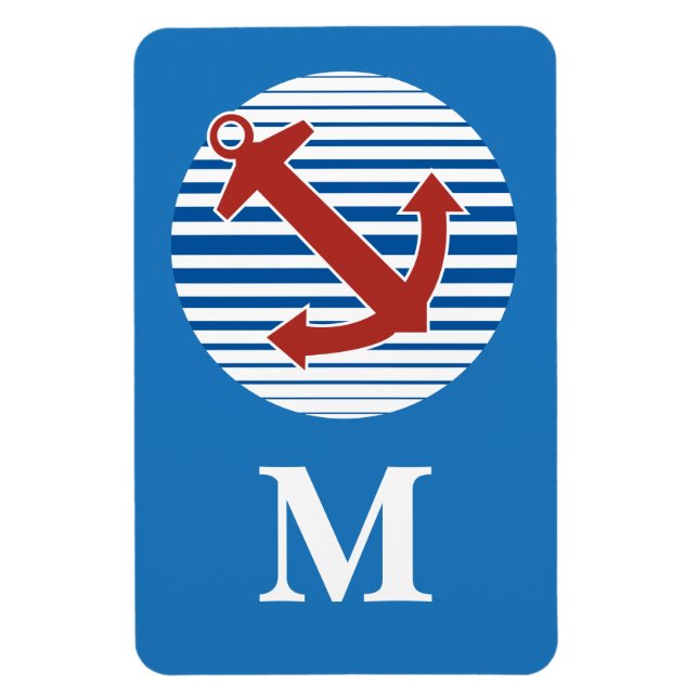Monogram nautical anchor cruise cabin door marker magnet (Vertical)
