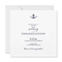 Monogram Nautical Navy Blue Anchor Wedding