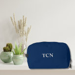 Monogram Navy Blue Groomsman Groomsmen Gift Dopp Kit<br><div class="desc">The perfect gift for your groomsmen.  A Navy blue Dopp Kit with light grey monogram of names or initials.  Monogram is on both sides of the bag.</div>