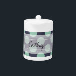 Monogram Navy Blue Mint Green Polka Dot Pattern<br><div class="desc">Monogram Navy Blue Mint Green Chic Polka Dot Pattern. Trendy, fun, cute, girly, stylish, modern, navy blue and mint green polka dot pattern with mint green polka dots against a navy blue background. The design includes a transparent white sash that can be customized with your monogram or name. Personalize it...</div>