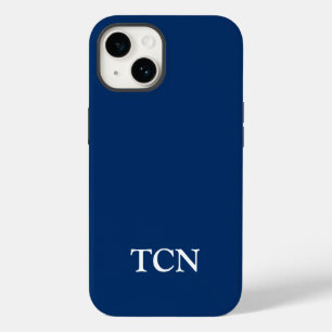 Monogram Navy Blue White Minimalist Modern  Case-Mate iPhone 14 Case