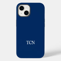 Monogram Navy Blue White Minimalist Modern 