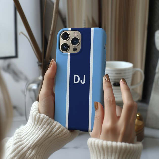 Monogram Navy Stripe MagSafe Tough (Monogram Blue Phone Case
)