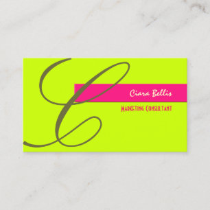 Monogram /Neon Colours /DIY Colours Business Card