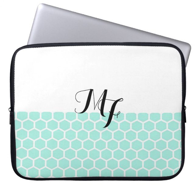 Monogram Neoprene Laptop Sleeve Hexagon Pattern (Front)