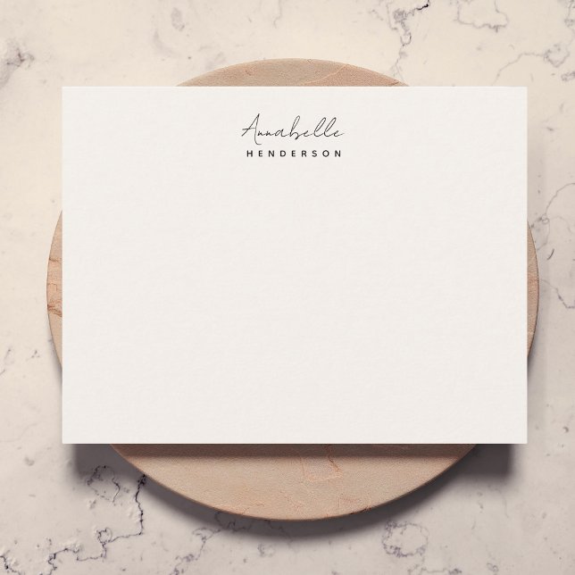 Monogram Neutral | Modern Minimalist Stylish Card (Modern minimalist neutral monogram note card by Guava - elegant, clean, and customizable.)