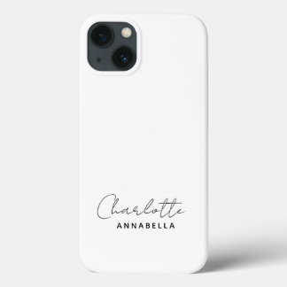 Monogram Neutral | Modern Minimalist Stylish iPhone 13 Case