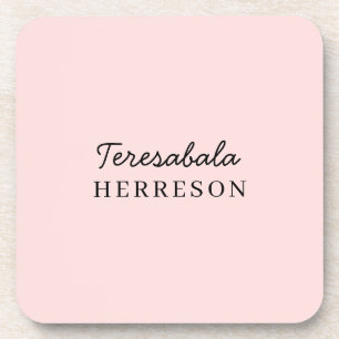 Monogram Neutral Modern Minimalist Stylish Coaster