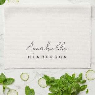 Monogram Neutral Modern Minimalist Stylish Kitchen Towel