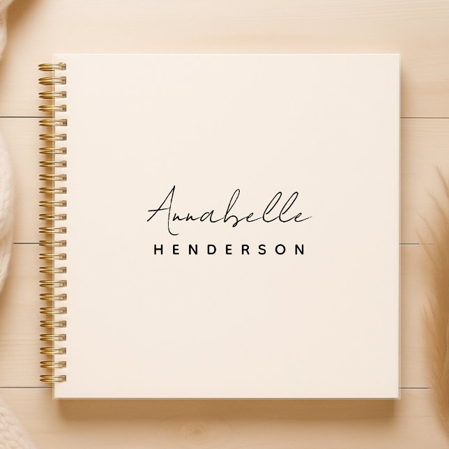 Monogram Neutral | Modern Minimalist Stylish Notebook (Creator Uploaded)