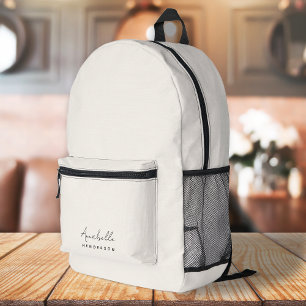 Monogram Neutral Modern Minimalist Stylish Printed Backpack