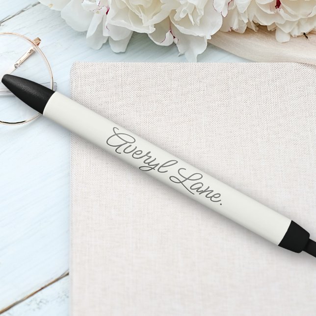 Monogram Neutral Modern Minimalist Stylish Script  Black Ink Pen (Creator Uploaded)