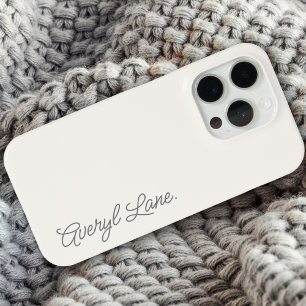 Monogram Neutral Modern Minimalist Stylish Script  iPhone 15 Pro Case