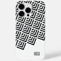 Monogram Never died classy black, white geometric