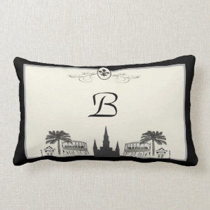 Monogram New Orleans Scene Lumbar Pillow