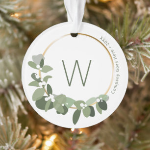 Monogram Nom de l'entreprise Modern Wreath cadeau