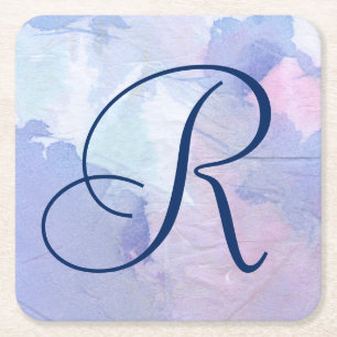 Monogram   Northern Lights II Square Paper Coaster