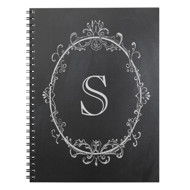 Monogram Notebook, Initial Notebook, Chalkboard Notebook (Front)
