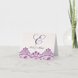 Monogram notecard with Vintage Lace