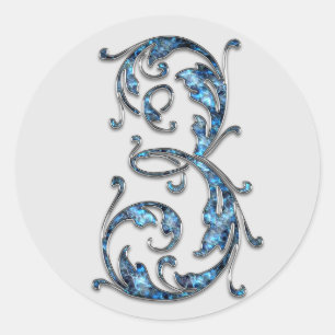 monogram number 3 stickers
