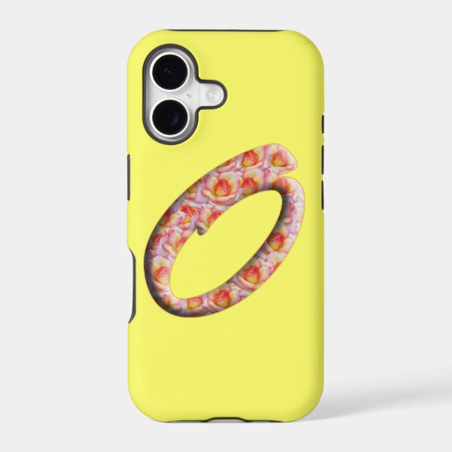 Monogram O in Roses Pattern Iphone 5 Case (Back)