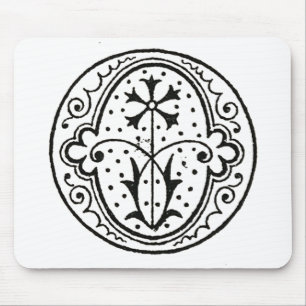 Monogram O, Letter O, Alphabet O, Black and White Mouse Pad