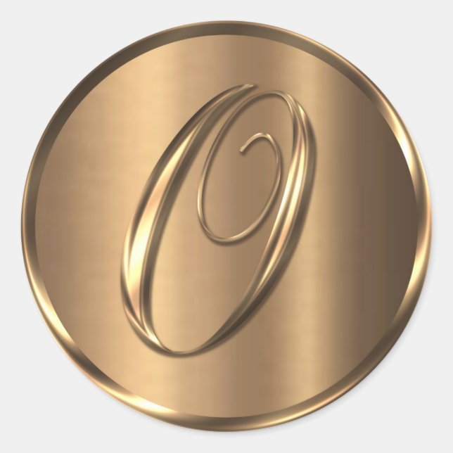 Monogram O NONMETALLIC Bronze Envelope Seal (Front)
