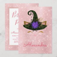 Monogram October Sparkle Kitty Birthday