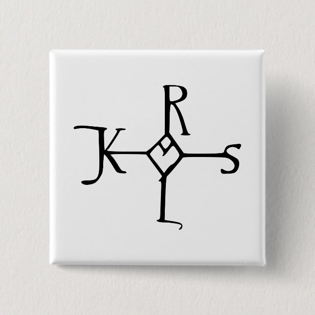 Monogram of Charlemagne 2 Inch Square Button (Front)