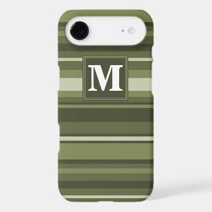 Monogram olive green stripes