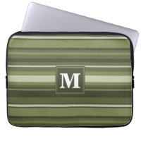Monogram olive green stripes