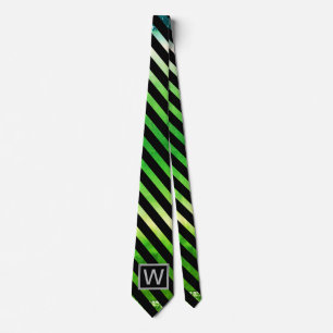 Monogram Ombre Yellow Blue Green Tie