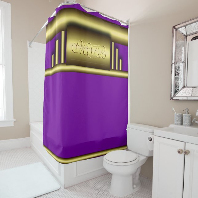 Monogram on art deco luxury gold and royal purple (In Situ)