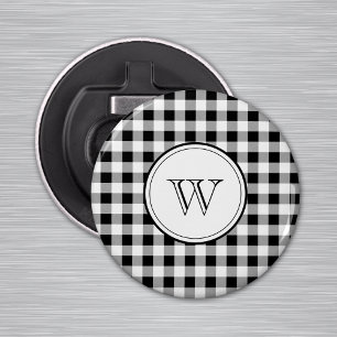 Monogram on Buffalo Check 2.25" Magnet Bottle Opener