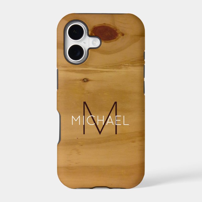 monogram on faux wood rustic  (Back)