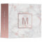 monogram on pink white grey marble stone