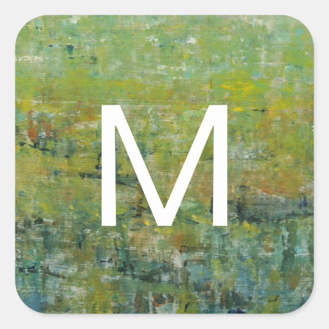 Monogram | Opulent Field II Square Sticker (Front)