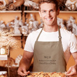 Monogram or Add Logo Business Pocket Khaki Long Apron<br><div class="desc">Modern Minimalist Pocket Khaki Apron. Perfect for small business,  company brands,  self employed,  beauty salons,  spas,  hair stylists,  makeup artists,  caterers,  bakeries,  coffee cafes,  restaurants and more. Easy to personalize with your monogram initials,  business name and information,  job title,  slogan or even add your logo or personal brand design.</div>
