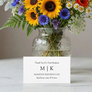 Monogram or Add Logo Business Thank You Gift Card