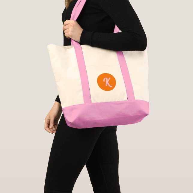 Monogram orange and pink tote bag (Front (Product))