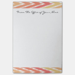 Monogram Orange Ombre Ikat Chevron Zig Zag Pattern Post-it Notes