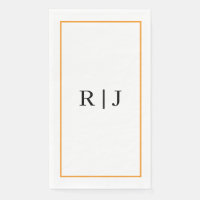 Monogram Orange Spring Summer Elegant Wedding