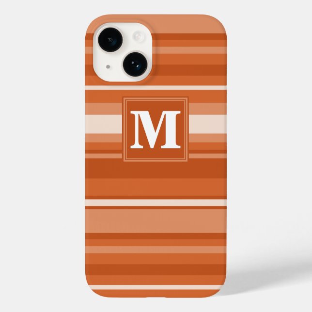 Monogram orange stripes Case-Mate iPhone case (Back)