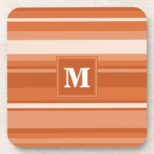 Monogram orange stripes coaster