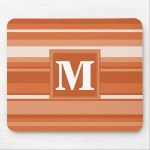 Monogram orange stripes mouse pad