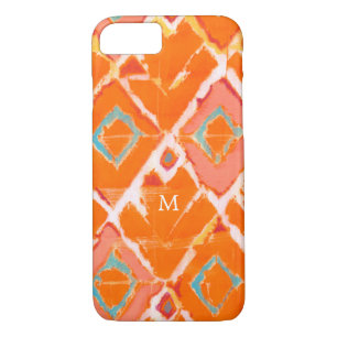 Monogram   Orange Tribal II iPhone 8/7 Case