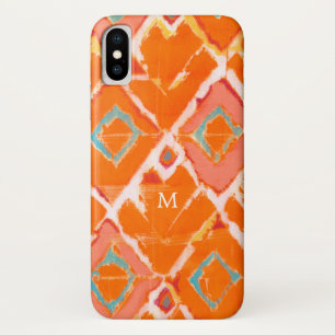 Monogram   Orange Tribal II iPhone X Case