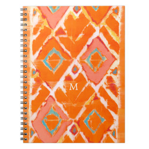 Monogram   Orange Tribal II Notebook